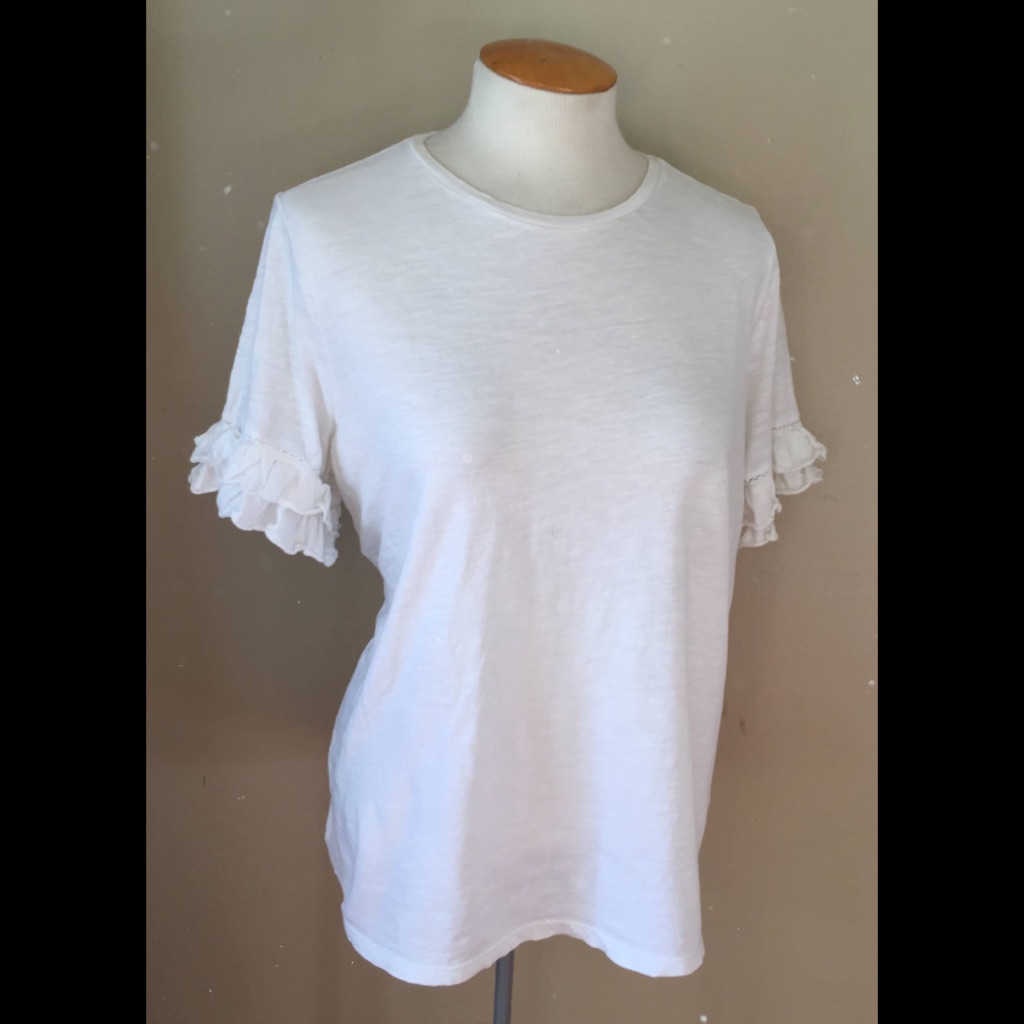 3/$30 Ruffled White Tee